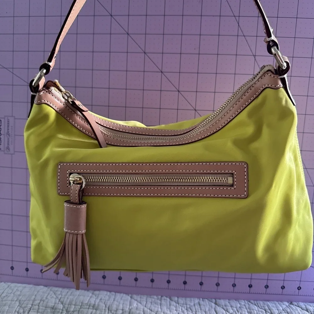 KATE SPADE Sam Icon KSNYL Nylon Small Shoulder Bag Greenlight GUC
